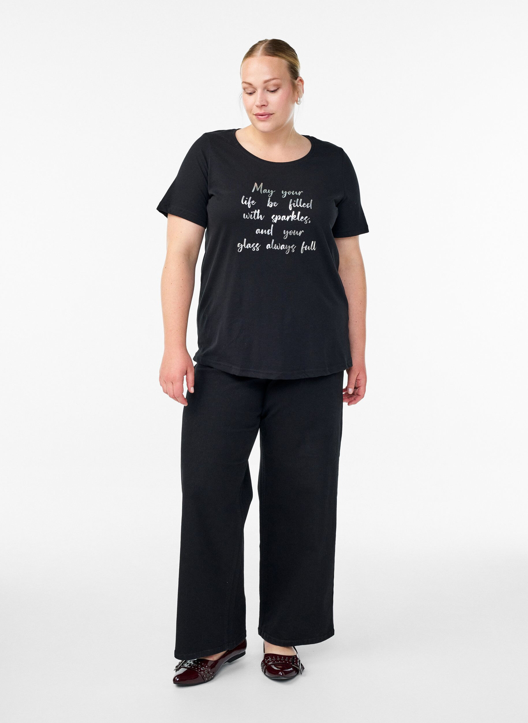 Zizzi FLASH - T-shirt z nadrukiem, Czarne, Model image number 1