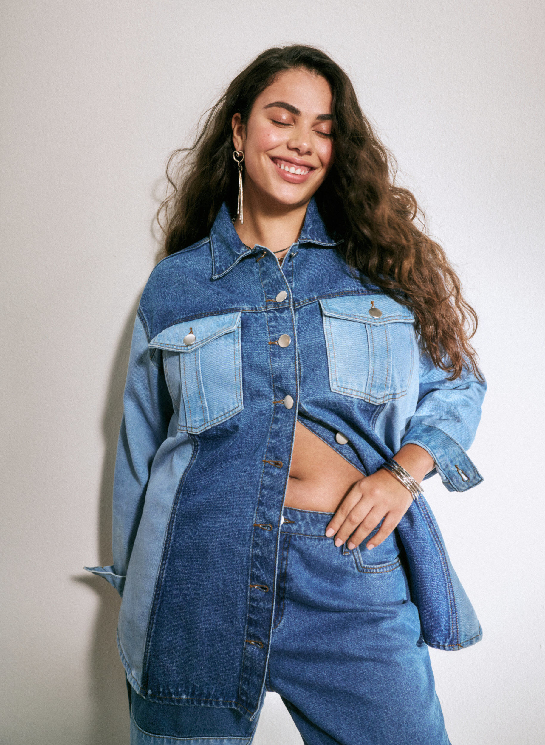 Zizzi Kolorowa kurtka jeansowa, Light Blue Denim, Image image number 0