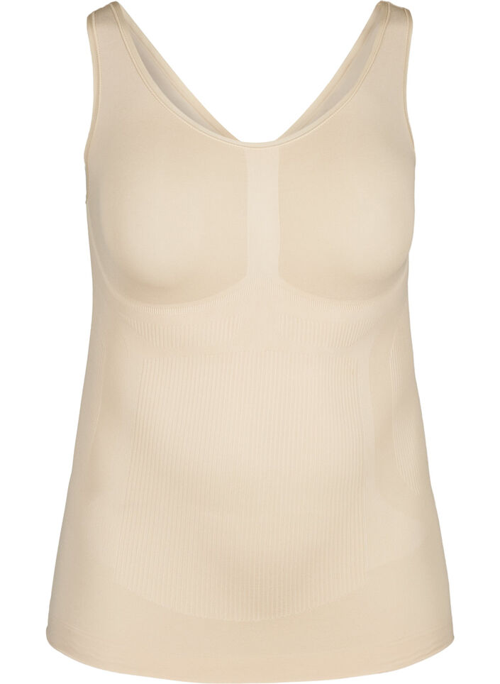 Top modelujacy z szerokimi ramiaczkami, Beżowy, Packshot image number 0