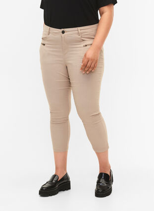Dopasowane spodnie capri z mieszanki wiskozy, Pure Cashmere, Model image number 2