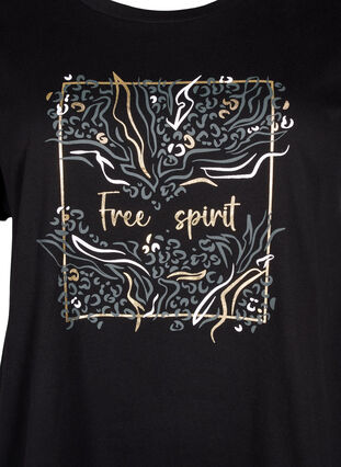 T-shirt z organicznej bawelny ze zlotym nadrukiem, Black W. Free, Packshot image number 2