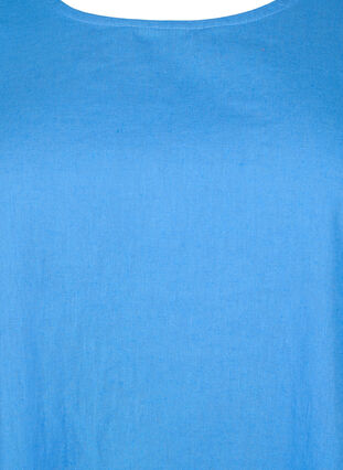 Bluzka z krótkim rekawem z mieszanki bawelny z lnem, Ultramarine, Packshot image number 2