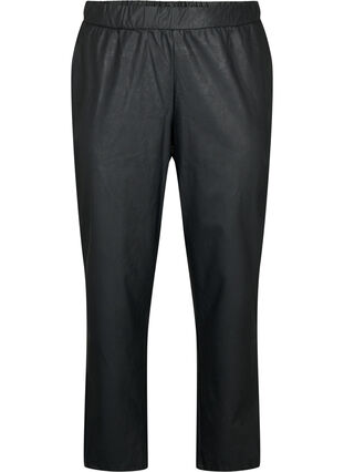 Spodnie z imitacji skóry z kieszeniami, Black, Packshot image number 0