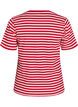 T-shirt w paski o prazkowanej fakturze, Czerwony, Packshot image number 1