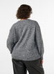 Sweter z aplikacja kwiatowa, Szary, Model image number 2