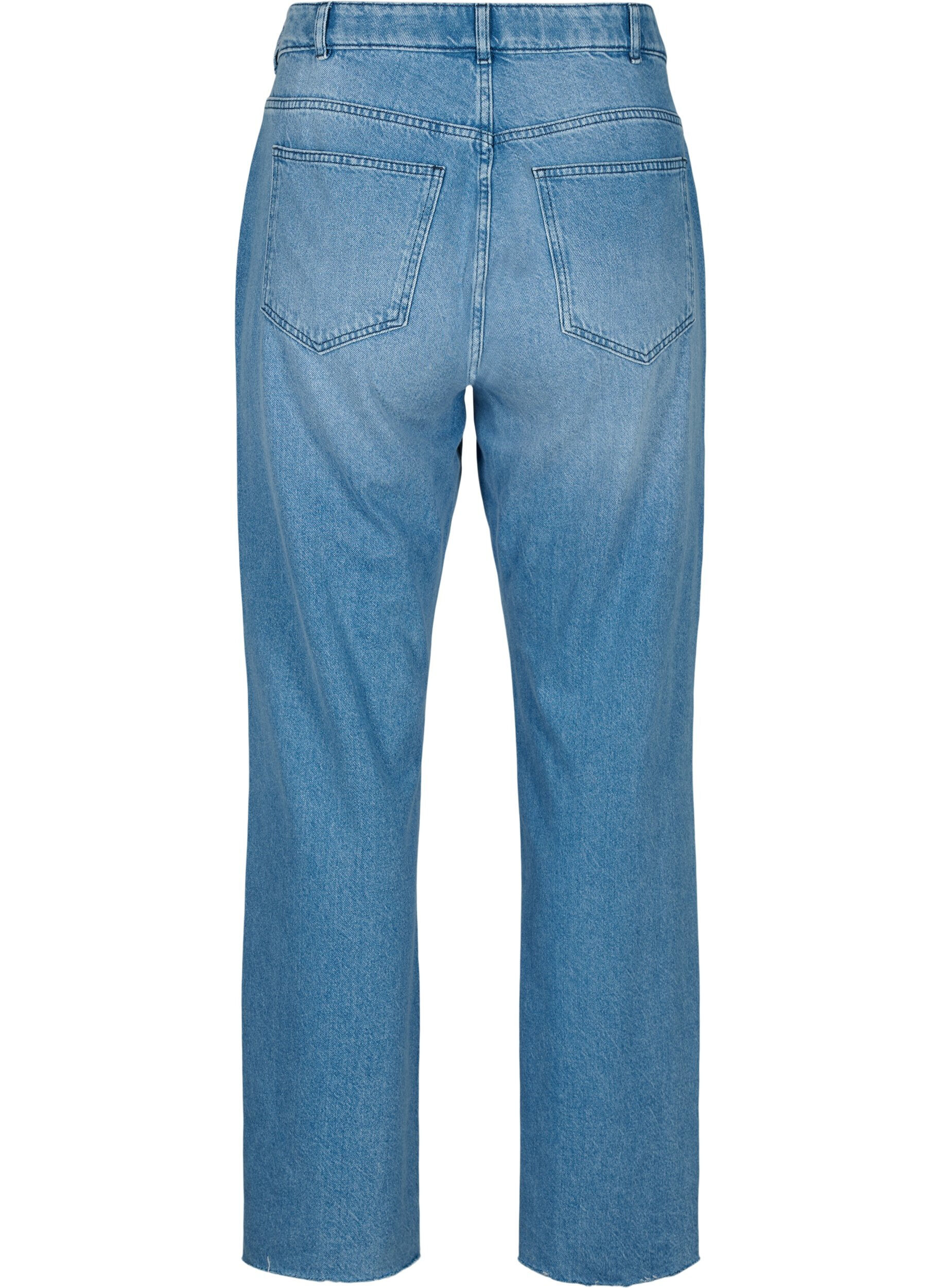 Zizzi Proste jeansy z postrzepionymi nogawkami, Medium Blue, Packshot image number 1