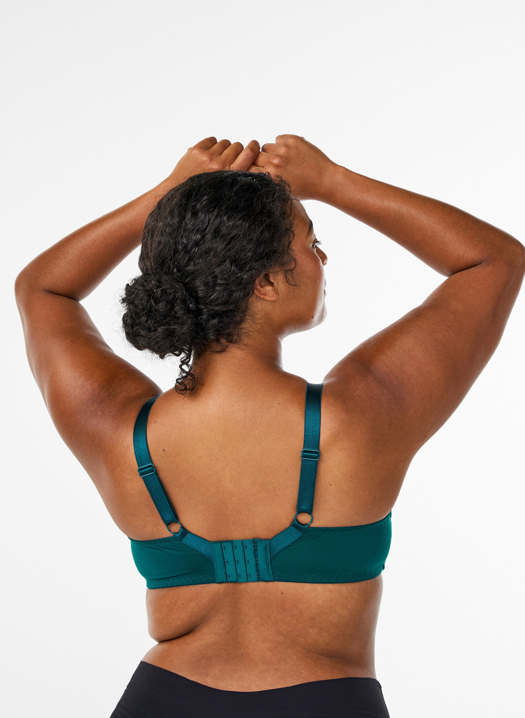 Zizzi Usztywniany koronkowy biustonosz z fiszbinami, Zielony, Model image number 2