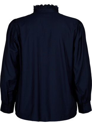 Wiskozowa bluzka koszulowa z marszczeniami, Sky Captain, Packshot image number 1