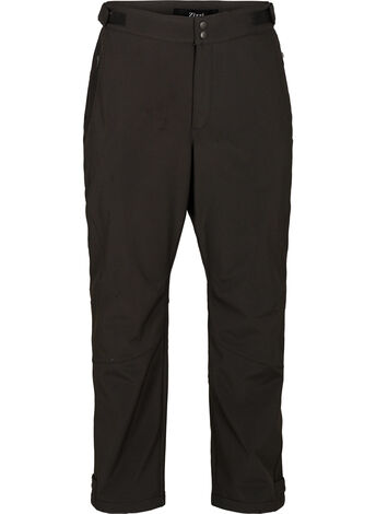 Softshellowe spodnie z regulowanym rzepem, Czarne, Model