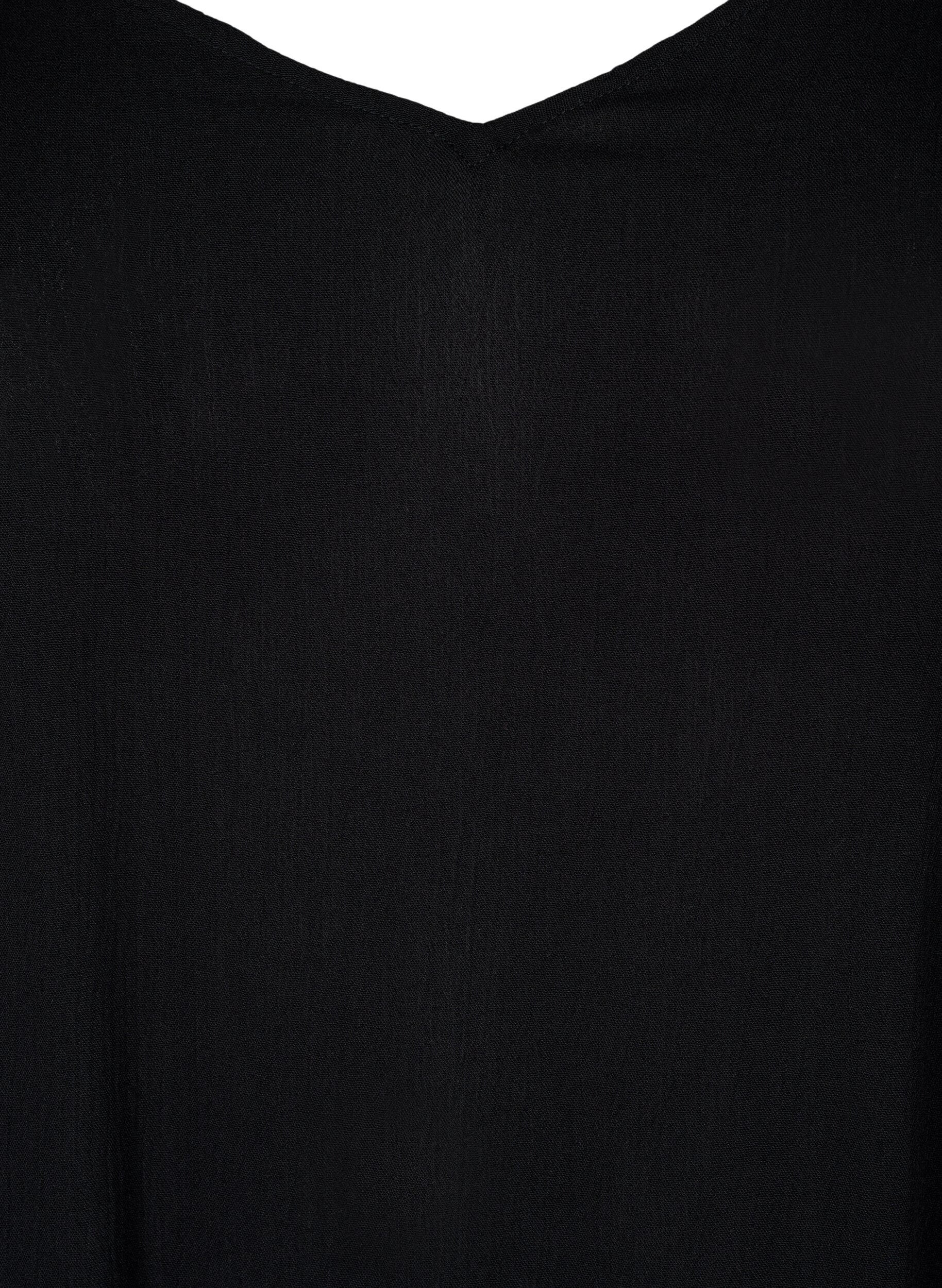 Zizzi Wiskozowa letnia sukienka na ramiaczkach, Black, Packshot image number 2