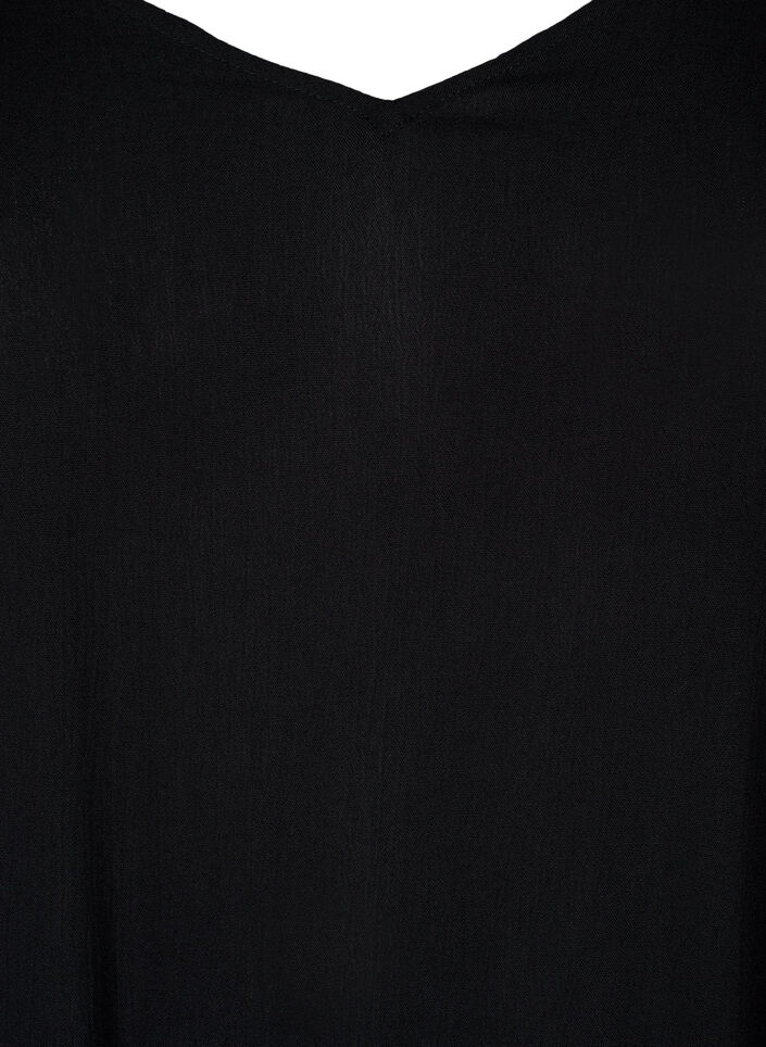 Wiskozowa letnia sukienka na ramiaczkach, Black, Packshot image number 2