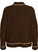 Sweter z kolnierzykiem i kontrastowymi paskami, Brązowy, Packshot image number 1