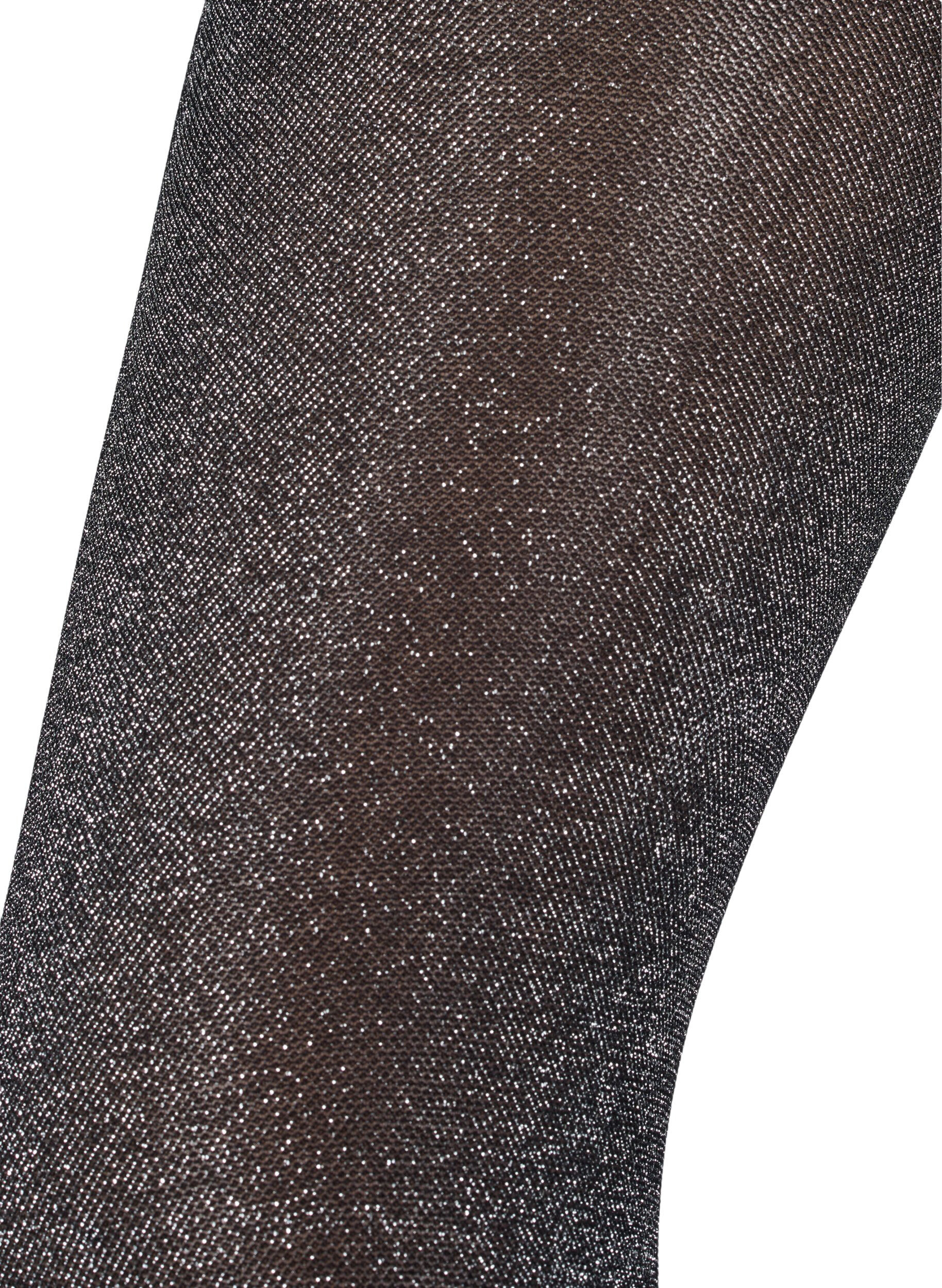 Zizzi Glittery 50 denier tights, Black, Packshot image number 1