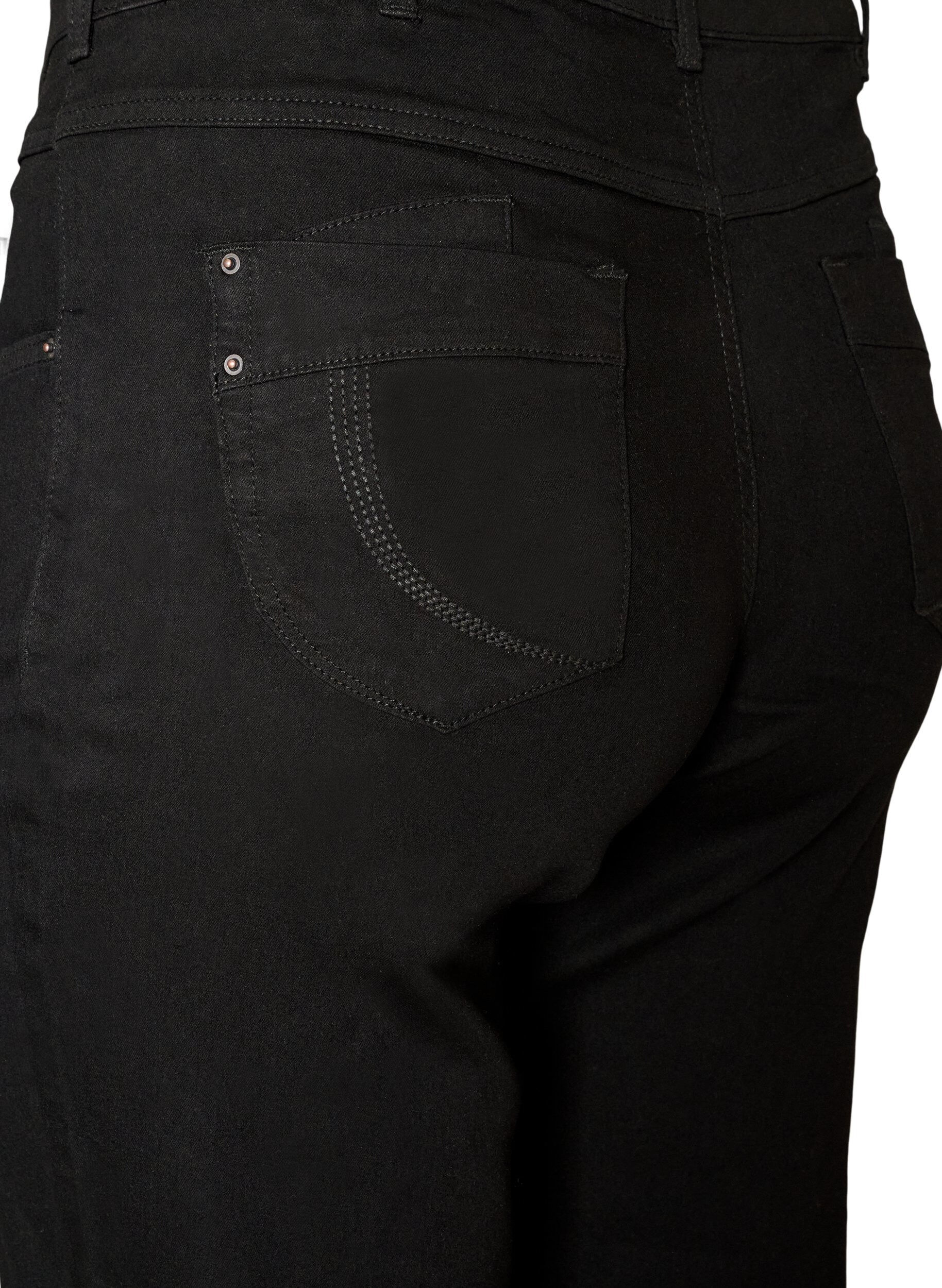 ZizziJeansy Gemma o kroju regular fit z wysokim stanem, Czarne, Packshot image number 3