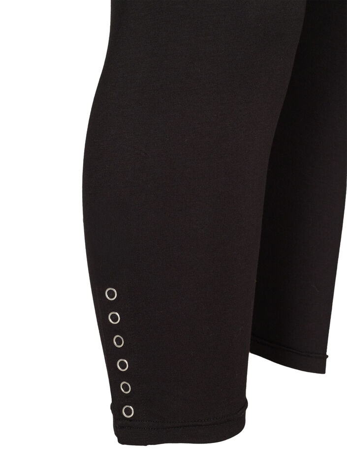 Legginsy o dlugosci 3/4 z guzikami, Czarne, Packshot image number 3