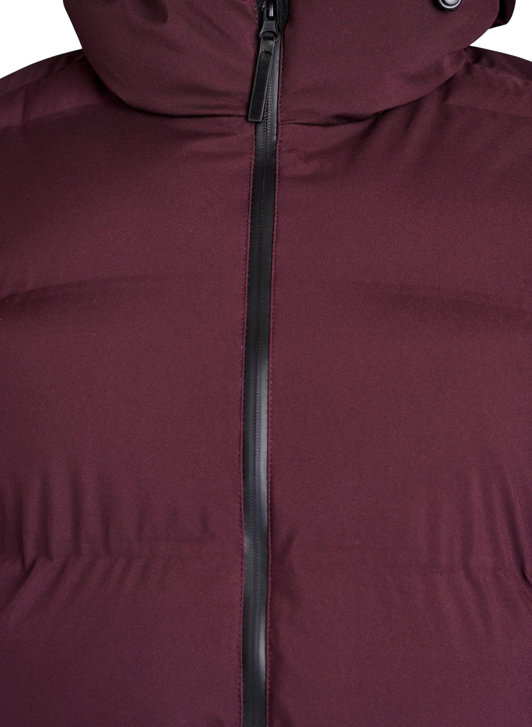 Zizzi Dlugi, puchowy plaszcz zimowy z kapturem, Ciemnobordowy, Packshot image number 2