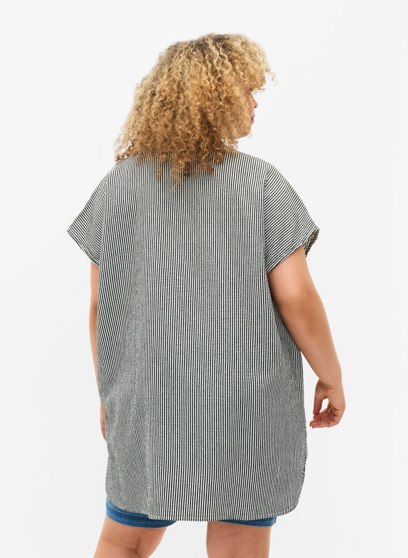 Bawelniana koszula z krótkim rekawem w paski, Scarab Stripe, Model image number 1