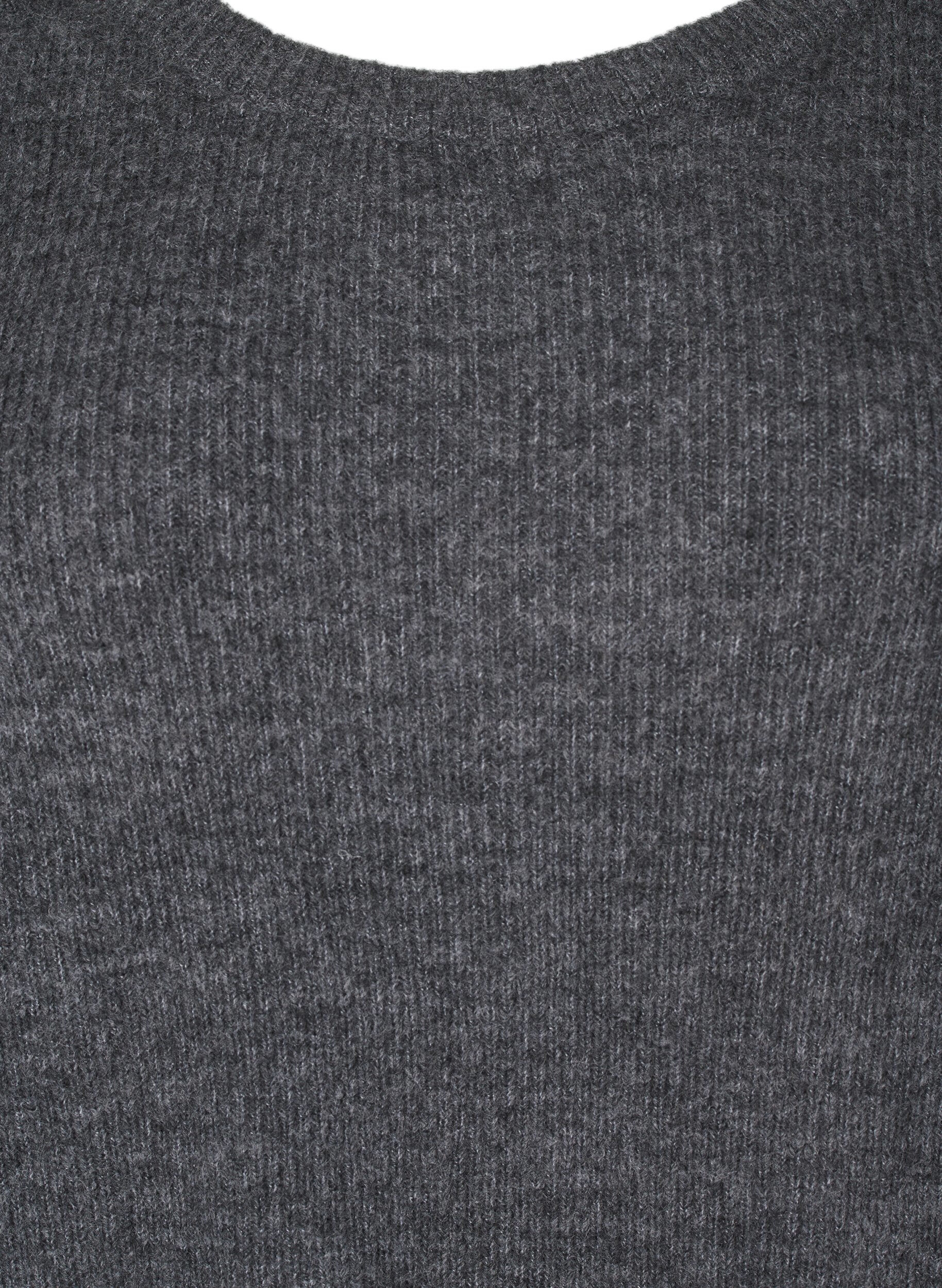 Zizzi Melanzowy sweter z okraglym dekoltem, Dark Grey Black Mel., Packshot image number 2