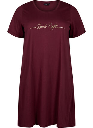 Koszula nocna z krótkim rekawem, wykonana z bawelny organicznej, Zinfandel Good Night, Packshot image number 0