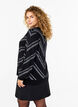 Blyszczacy, dzianinowy sweter z okraglym dekoltem, Black w.S.L.Stripes, Model image number 1