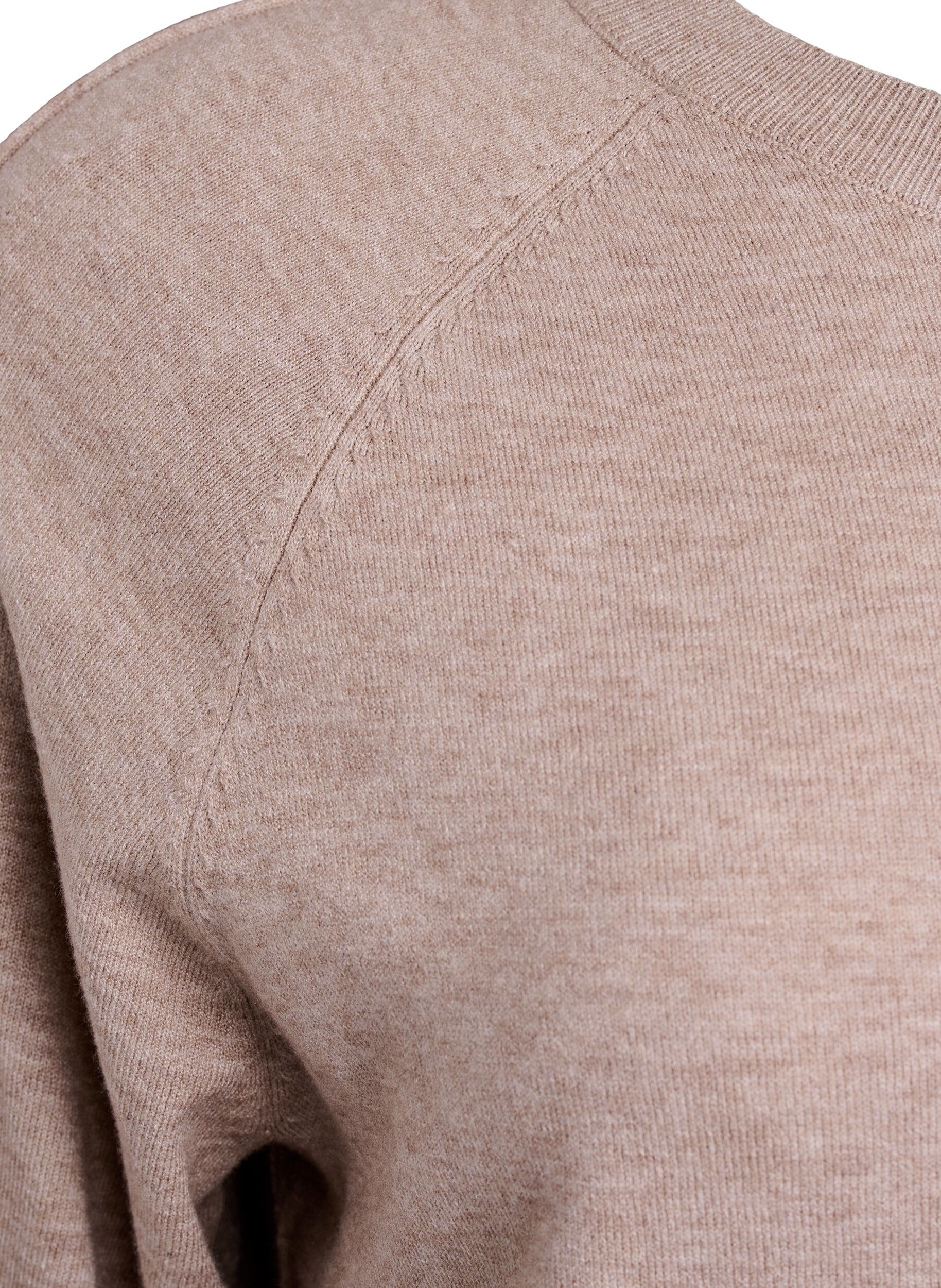 Zizzi Dzianinowa bluzka ze srodkowym szwem i raglanowymi rekawami, Beżowy, Packshot image number 3