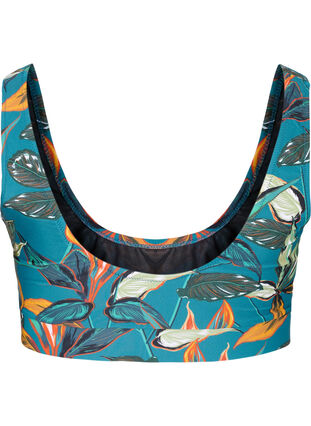 Góra od bikini z okraglym dekoltem, Leaf Print, Packshot image number 1