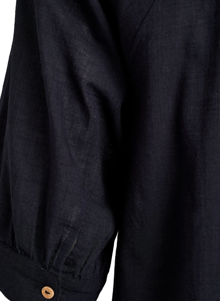 Bawelniana tunika z dekoltem w ksztalcie litery V, Czarne, Packshot image number 3