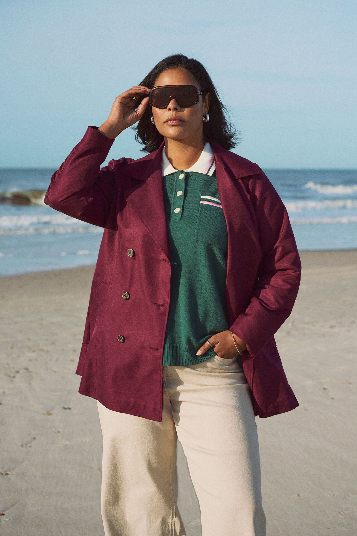 Zizzi Kr&oacute;tki trencz z paskiem, , Model