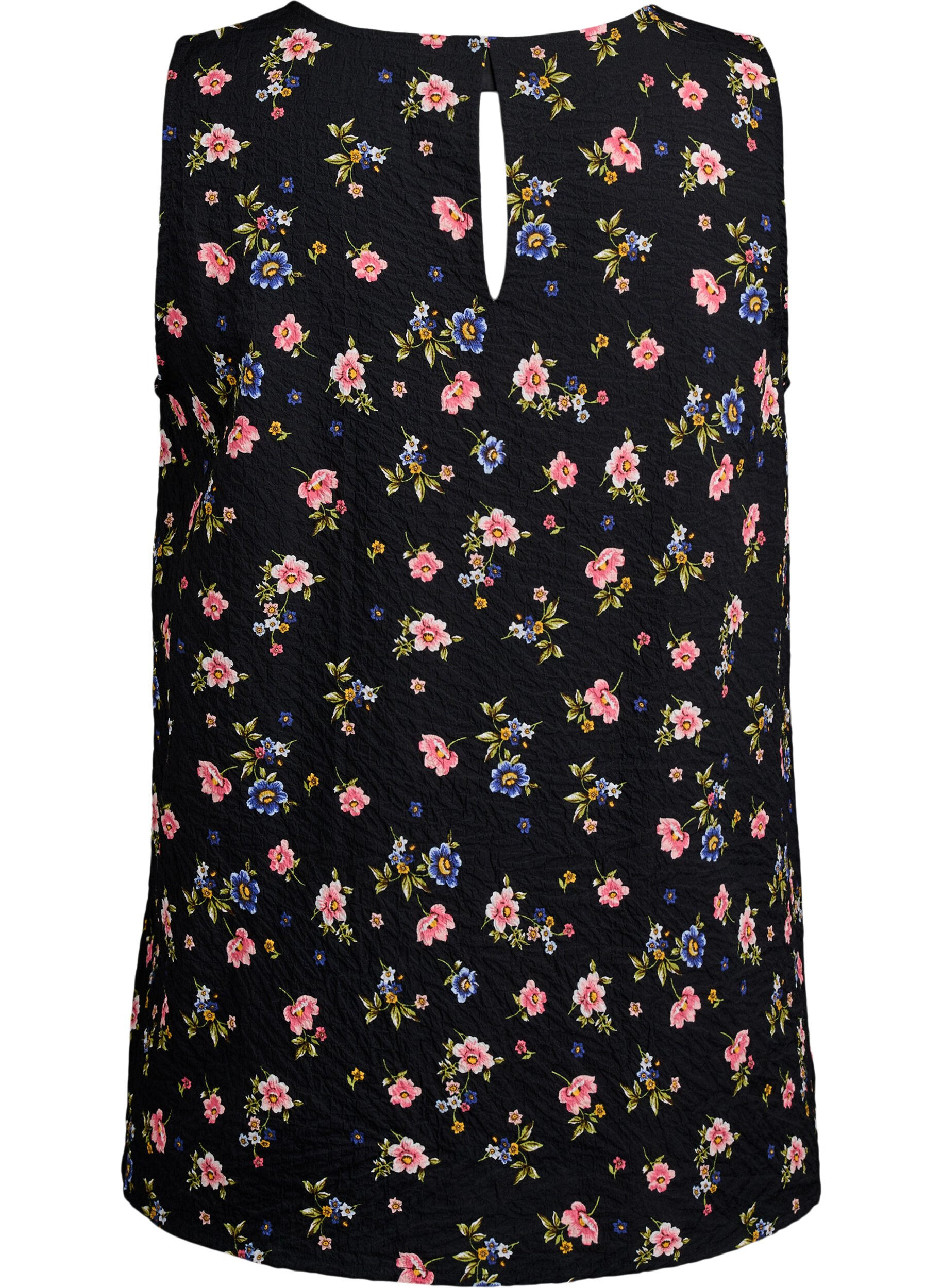 Zizzi FLASH - Top bez rekaw&oacute;w z tekstura, Czarne, Packshot image number 1