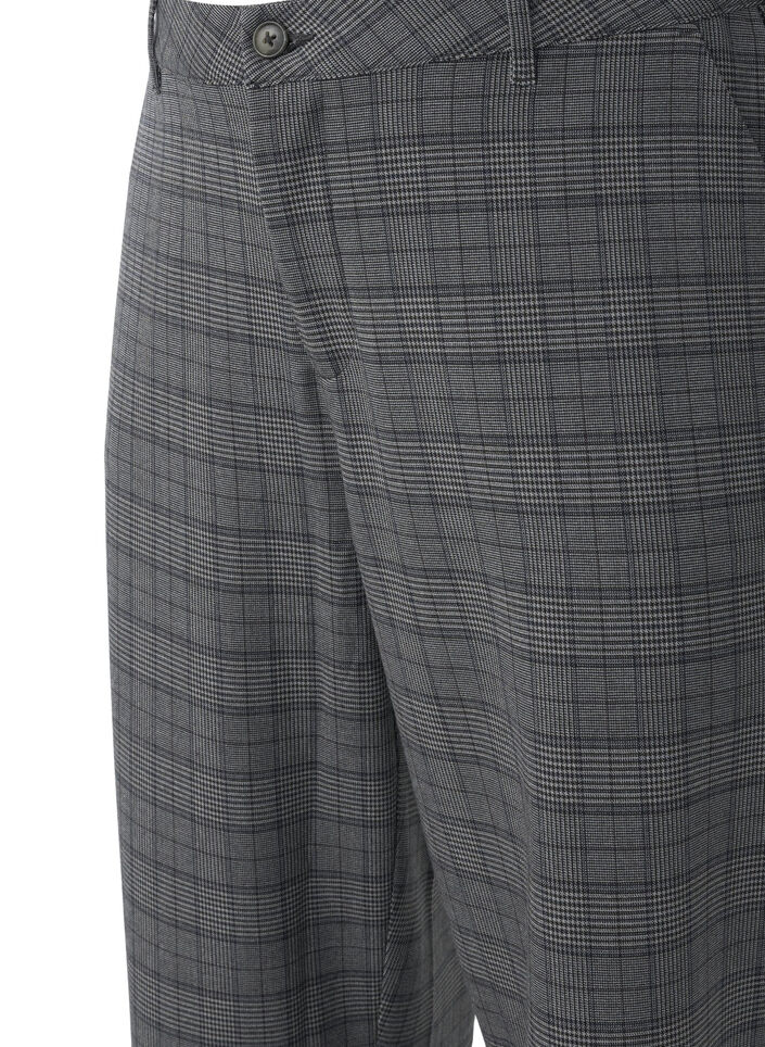 Spodnie w kratke z wysokim stanem i prostymi nogawkami, Check, Packshot image number 2