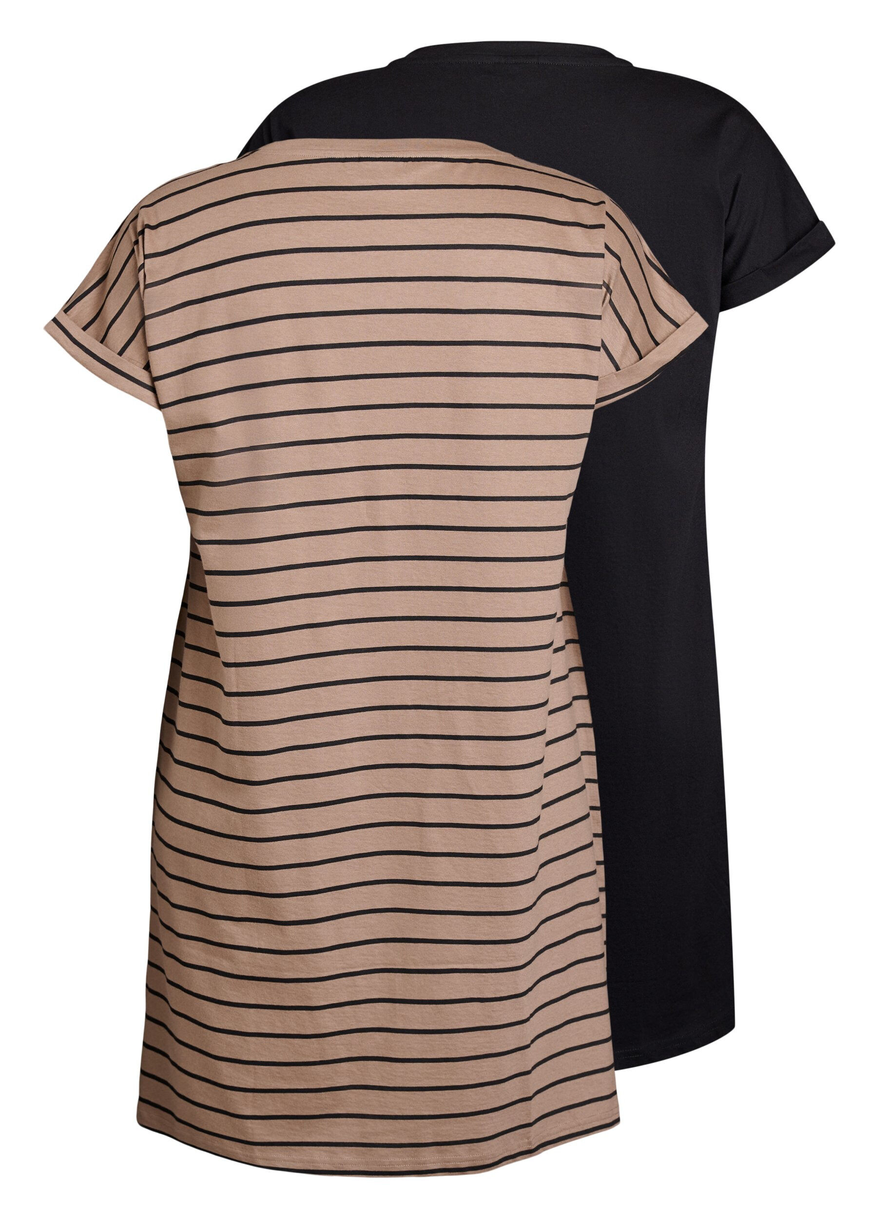 Zizzi2-pack T-shirt z kr&oacute;tkim rekawem, Brązowy, Packshot image number 1