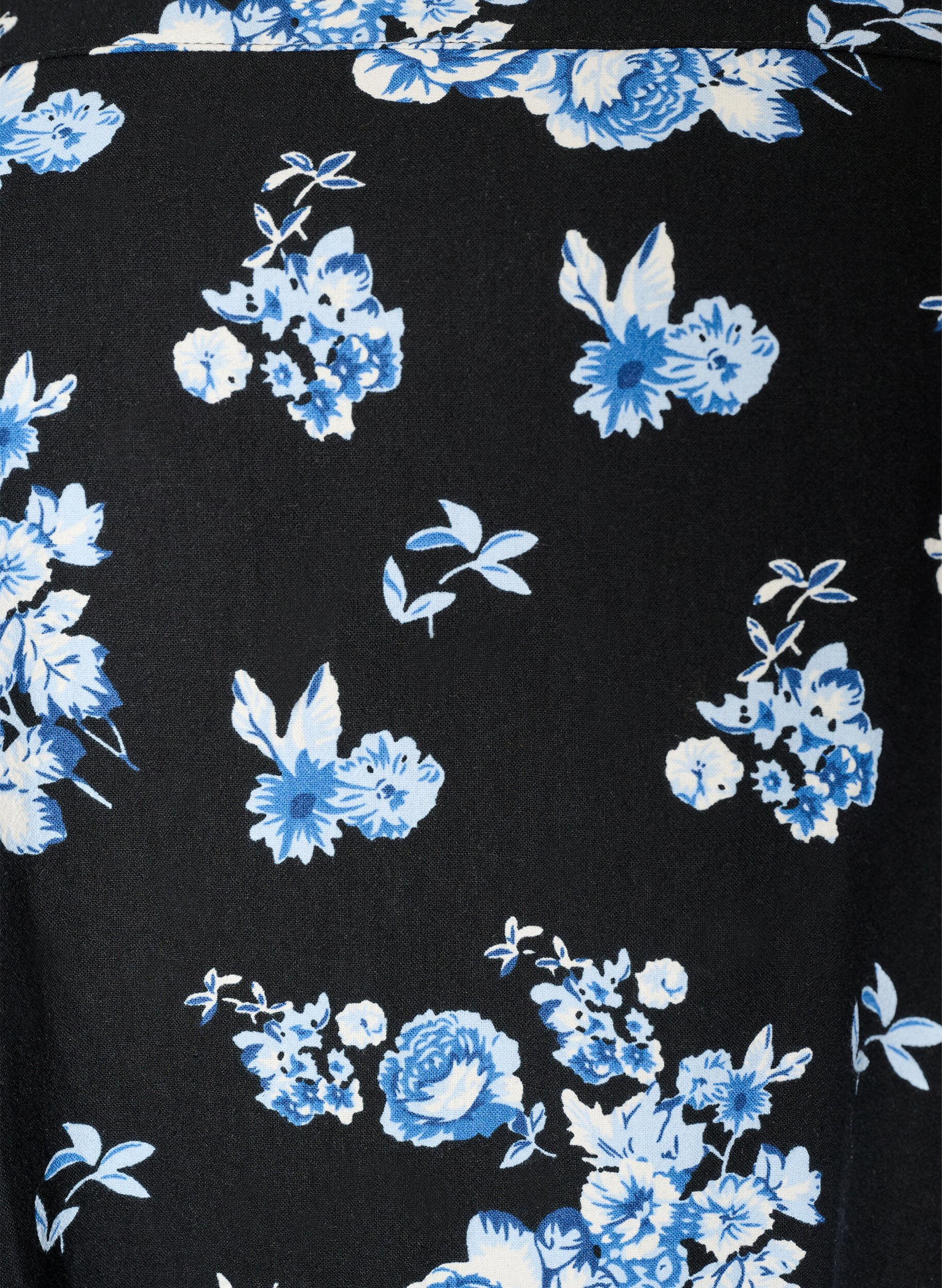 Zizzi Bawelniana sukienka z kr&oacute;tkim rekawem i nadrukiem, Czarne, Packshot image number 2