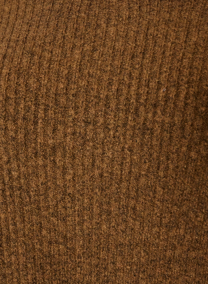 Sweter z ryfionymi rekawami w ksztalcie balon&oacute;w, Brązowy, Packshot image number 2