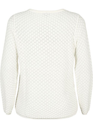Wzorzysty sweter z bawelny organicznej, Cloud Dancer, Packshot image number 1