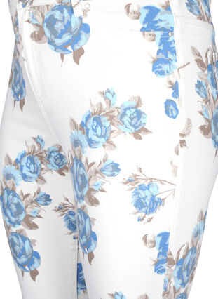 Bardzo waskie jeansy Amy z kwiatowym nadrukiem, White B.AOP, Packshot image number 2