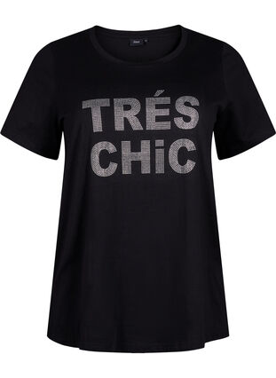Koszulka z bawelny organicznej z cwiekami, Black W. TRÉS, Packshot image number 0