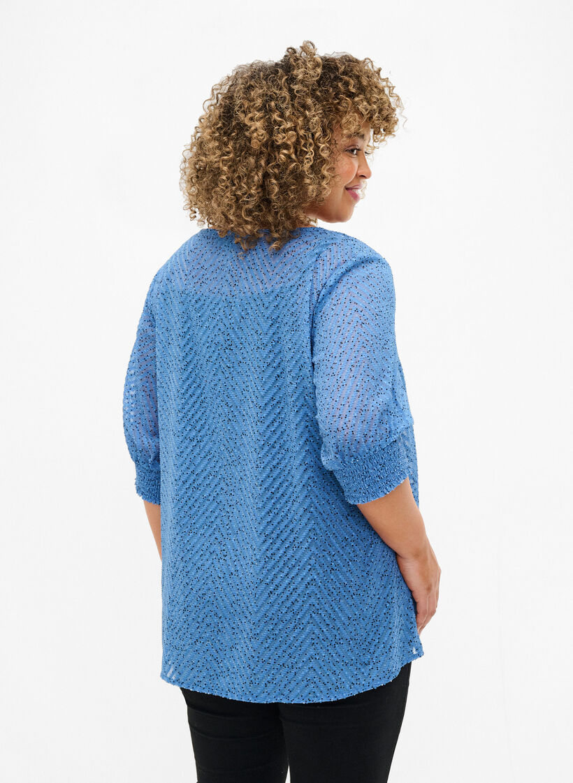 Bluzka w kropki z krótkimi rekawami, Riverside Dot, Model image number 1