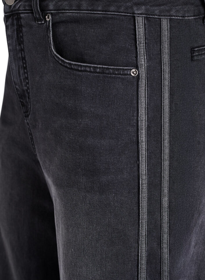 Jeansy o szerokim kroju z pionowymi elementami z denimu, Ciemnoszary, Packshot image number 2