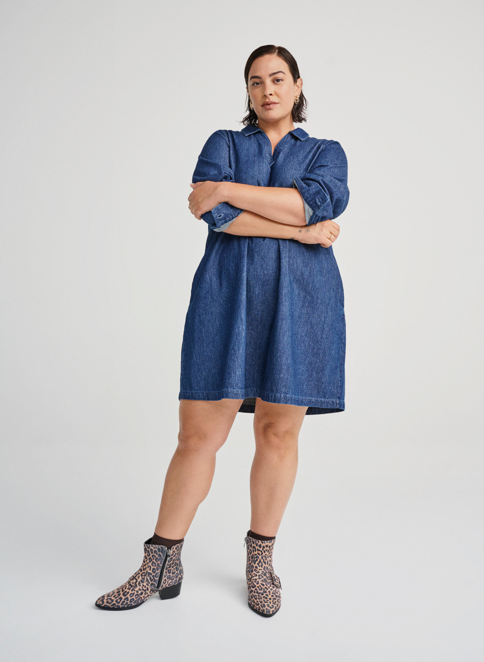 Szerokie - Buty do kostki w lamparcie cetki z klamra i cwiekami