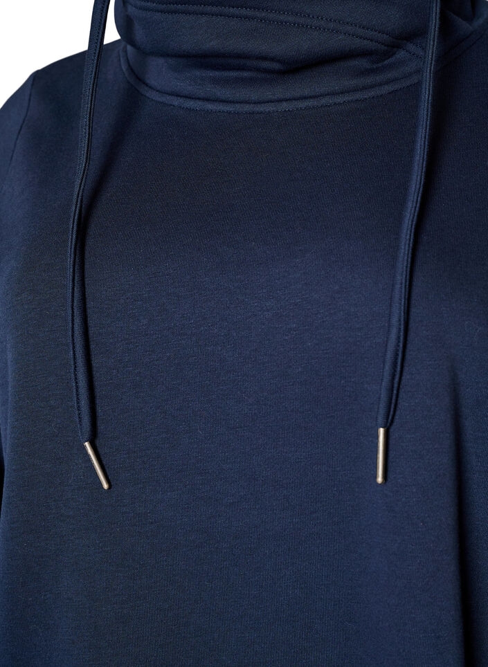 Bluza z wysokim kolnierzem i kieszeniami, Niebieskie, Packshot image number 2