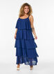 Sukienka maxi z falbanami i odpinana peleryna, Niebieskie, Model image number 0