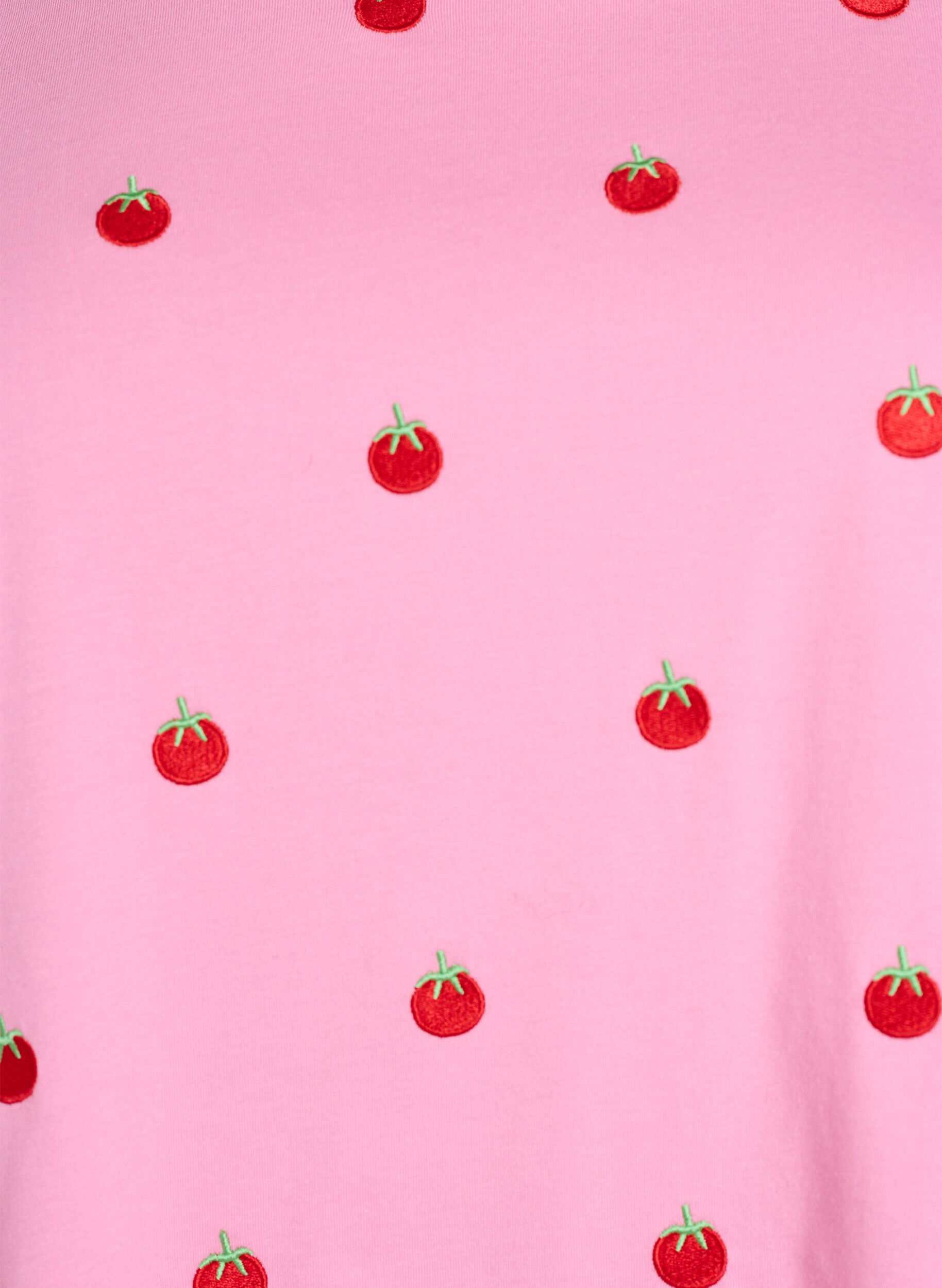 ZizziKoszulka z bawelny organicznej z haftowanymi motywami, R&oacute;żowy, Packshot image number 2