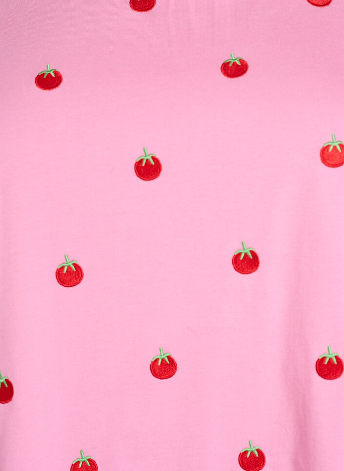 Koszulka z bawelny organicznej z haftowanymi motywami, R&oacute;żowy, Packshot image number 2