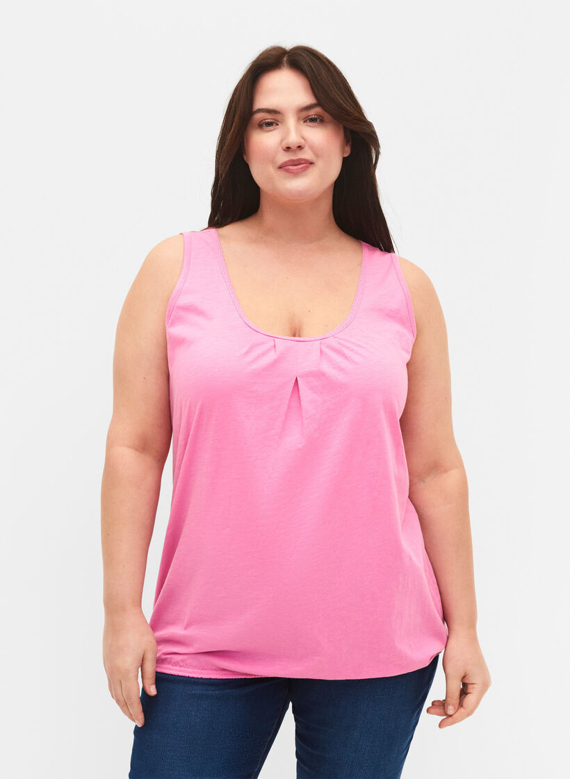 2-pack bawelniany top z koronkowym wykonczeniem, Rosebloom / Black, Model image number 0