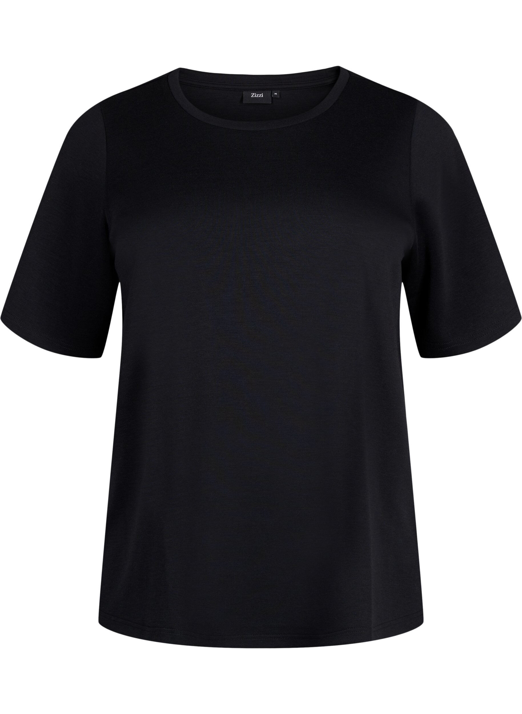 Zizzi Koszulka z mieszanki modalu, Czarne, Packshot image number 0