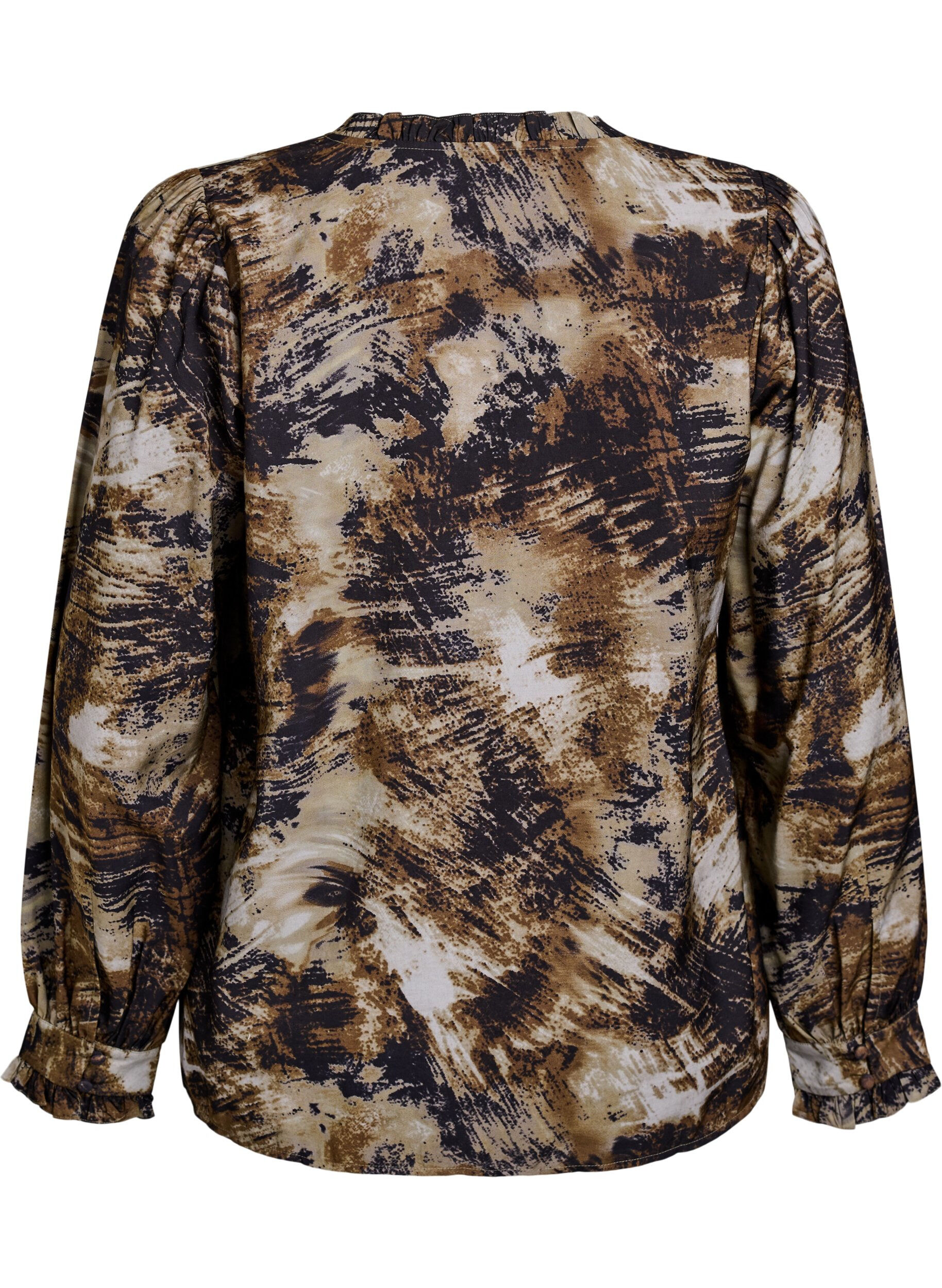 Zizzi Bluzka z nadrukiem i guzikami, Zielony, Packshot image number 1