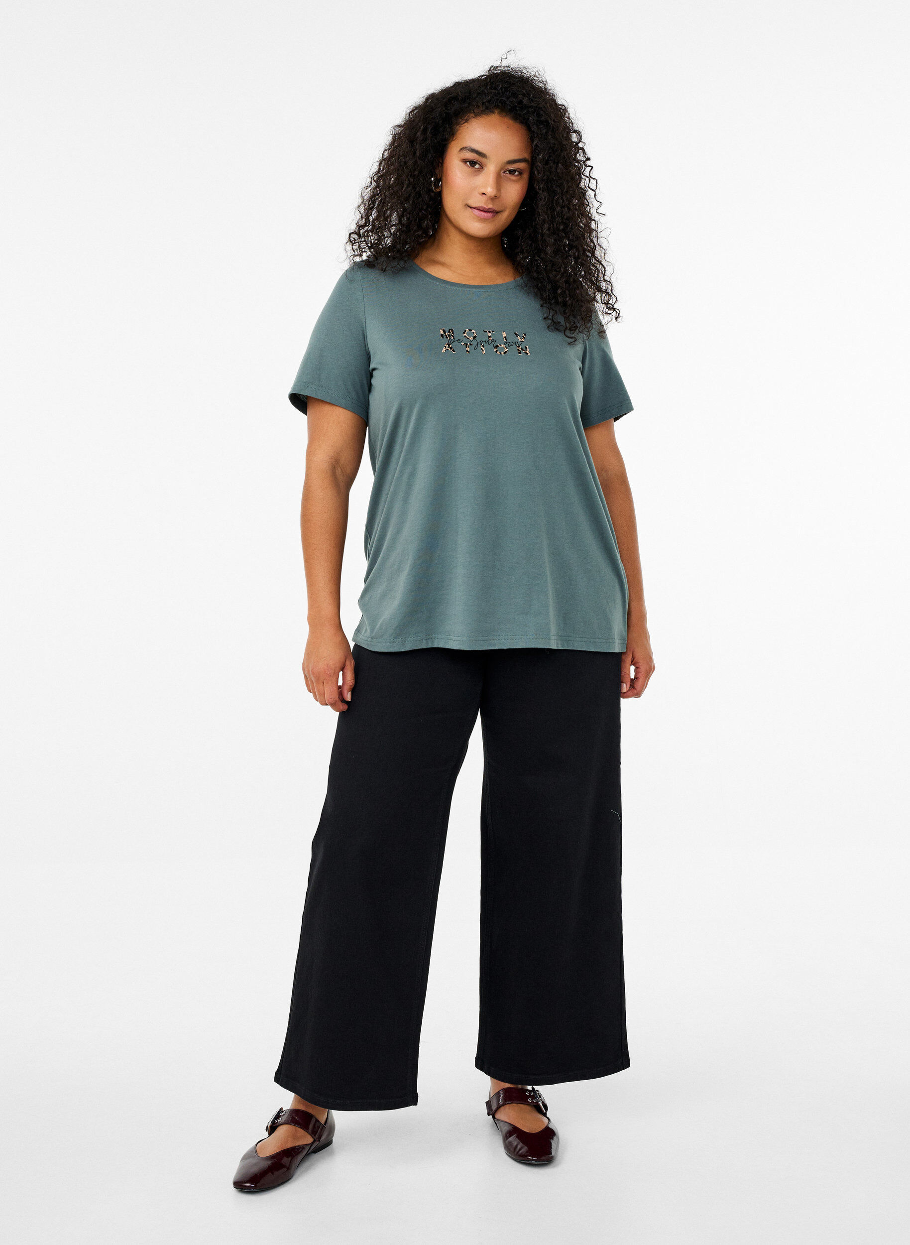 Zizzi FLASH - T-shirt z nadrukiem, Zielony, Model image number 1