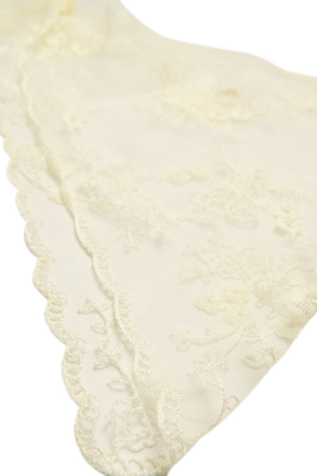Tr&oacute;jkatny koronkowy szal, Beżowy, Packshot image number 1