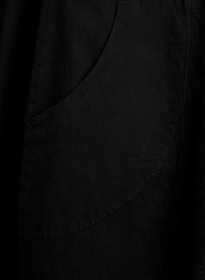 Bawelniana sukienka z kr&oacute;tkim rekawem, Czarne, Packshot image number 3