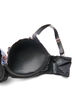 Ksztaltowany biustonosz z kwiatowym haftem, Czarne, Packshot image number 3